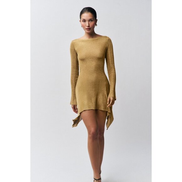GUIZIO Rose Dress in Gold - Picture 2 of 5